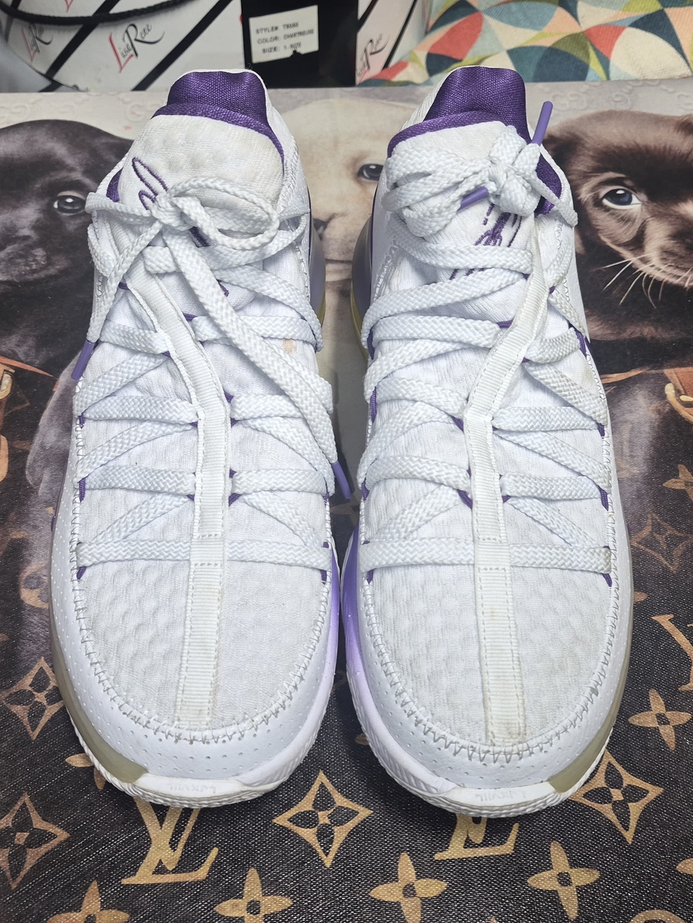 Nike White and Purple Women's Athletic Sneakers